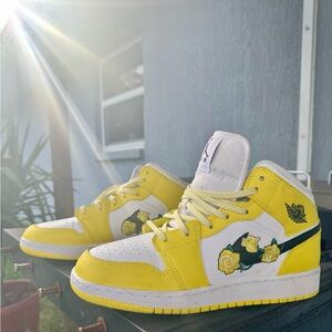 Jordan Yellow and White Sneakers
